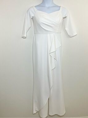 Adrianna Papell | Ivory Off-Shoulder Jumpsuit